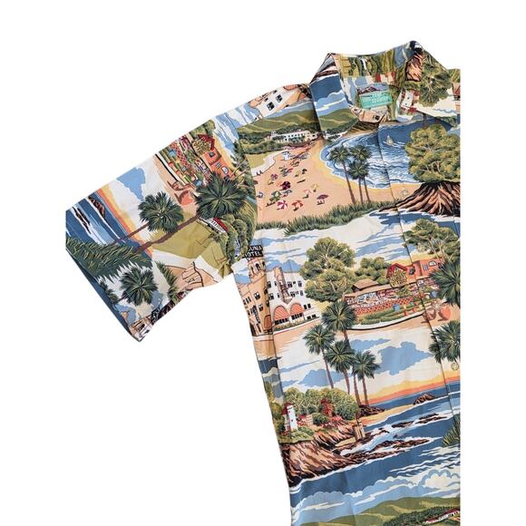 REYN SPOONER Laguna Beach Men's California Landmarks Aloha Hawaiian Shirt | M - Picture 7 of 16